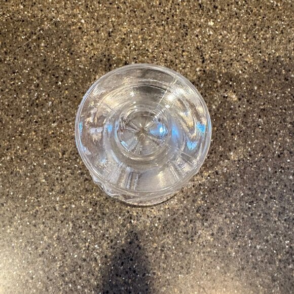 Vtg Fostoria clear coin glass footed toothpick holder, 1960s - Picture 2 of 3